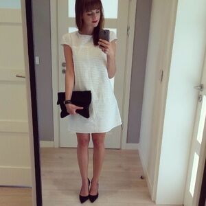 Zara Eyelet White Mini Dress